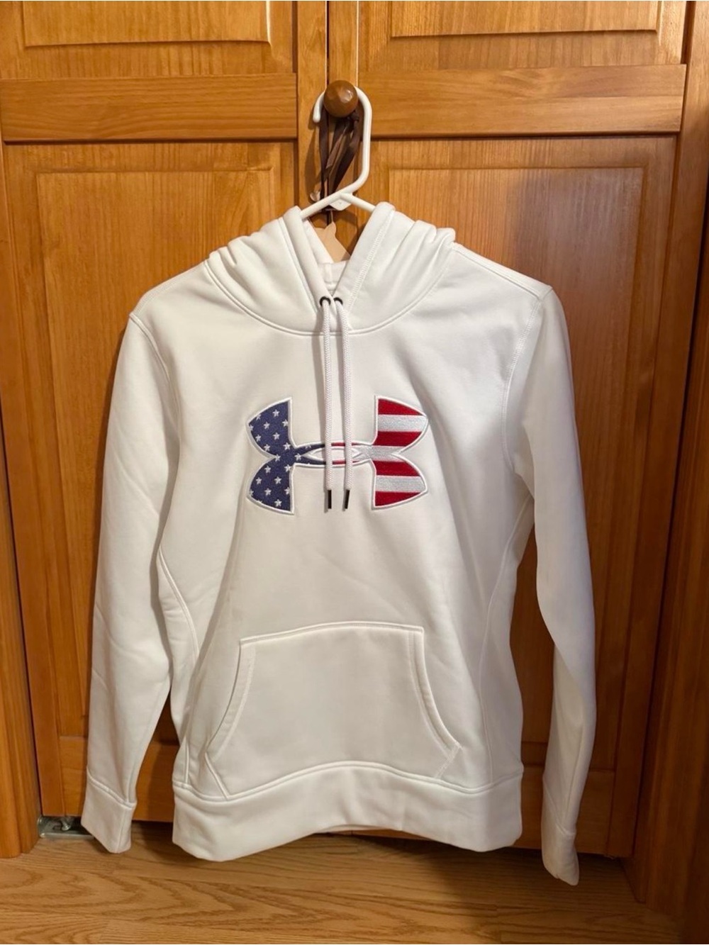 Under Armour White Hoodie with Stars & Stripes Logo
